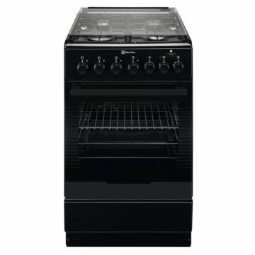 Aragaz electric / gaz Electrolux EKK52950OK, 4 arzatoare gaz, cuptor electric, 11 functii, aprindere electrica, dispozitiv siguranta plita, timer, functie PlusSteam, latime 50 cm, negru