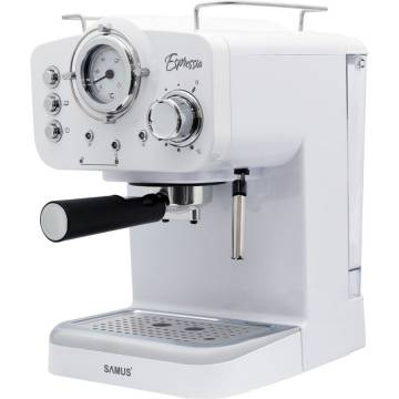 Espressor Samus Espressia White, 15 bari, 1100 W, Termometru, Barometru, Alb