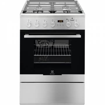 Aragaz mixt Electrolux EKK64982OX, 4 arzatoare gaz, Aprindere electrica, Cuptor electric, Grill, Clasa A, Inox