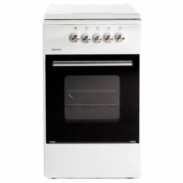 Aragaz pe gaz Serreno SER 5501A/G1, 4 arzatoare, dispozitiv siguranta plita si cuptor, latime 50 cm, alb