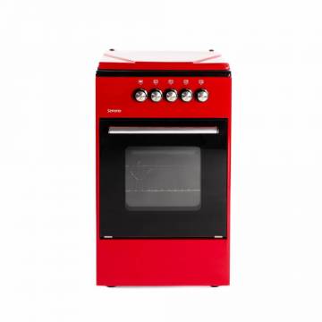 Aragaz pe gaz Serreno SER 5501R/G1, 4 arzatoare, dispozitiv siguranta plita si cuptor, latime 50 cm, Rosu