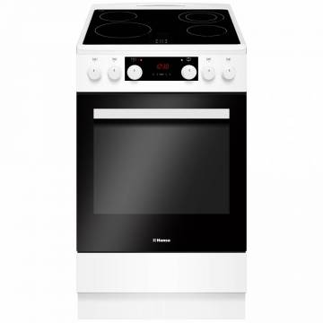 Aragaz Hansa FCCW59493, 4 zone de gatit, Electric, Curatare abur, Indicator caldura reziduala, Grill, Clasa A, 50 cm, Alb