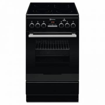 Aragaz Electrolux EKC54952OK, Electric, Plita vitroceramica, 4 zone de gatit, Plus Steam, Autocuratare catalitica, Timer, Iluminare cuptor, Grill, Clasa A, 50 cm, Negru