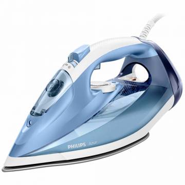 Fier de calcat Philips Azur GC4532/20, 180 g, Talpa SteamGlide Plus, Decalcifiere Quick Calc Release, Alb/Bleu