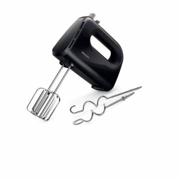 Mixer de mana Philips Daily Collection HR3705/10, 300 W, 5 viteze + Turbo, Negru