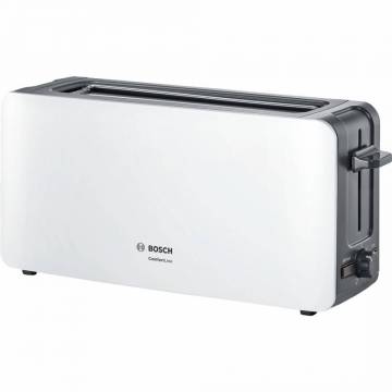 Prajitor de paine Bosch TAT6A001, long slot, 1090W, 2 felii de paine, Alb