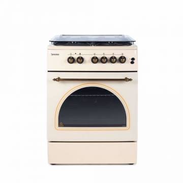 Aragaz rustic Serreno SER 6604RB/FE1, Gaz, Aprindere electrica, Bej