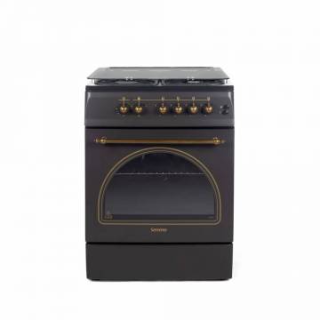 Aragaz rustic Serreno SER 6604RNM/FE1, Gaz, Aprindere electrica, Negru-mat
