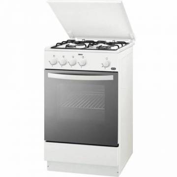 Aragaz Zanussi ZCG210N1WA, 4 arzatoare Gaz, Siguranta plita/cuptor, 50x50 cm, Alb