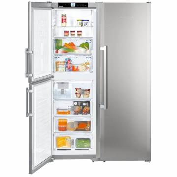 Side by Side Liebherr SBSef 7343, 654 l, Clasa A++, No Frost, VarioSpace, H 185 cm, Inox