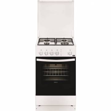 Aragaz Zanussi ZCG210U1WA, Gaz, 4 Arzatoare, Aprindere electrica plita/cuptor, 50 cm, Alb