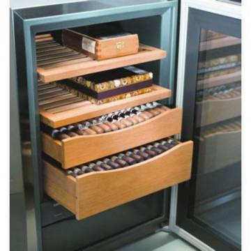 Humidor Liebherr Premium ZKes 453, 39 l, Touch LCD Display, Suport pentru sticle, 2 rafturi, Rafturi din lemn, H 61.2 cm, Argintiu