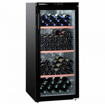 Vitrina de vinuri Liebherr WKb 3212, 309 l, Capacitate 164 Sticle, Clasa G, H 135 cm, Negru Mat