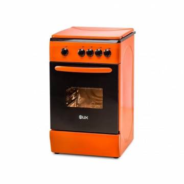 Aragaz LDK 5060 A Orange LPG, Gaz, 4 Arzatoare, Siguranta, Aprindere electrica, Capac metalic, 50x60 cm, LPG, Portocaliu