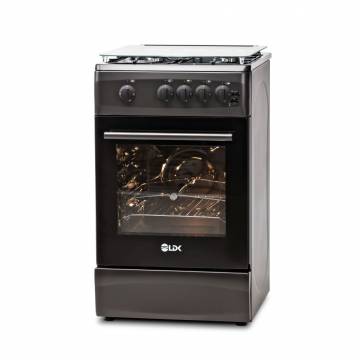 Aragaz LDK 5060 GRAI MAT BLACK RMV NG, 4 Arzatoare, Siguranta, Grill, Rotisor, Aprindere, Iluminare, Capac sticla, NG, Negru