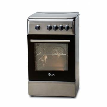 Aragaz LDK 5060 A Shiny Grey RMV NG, Gaz, 4 Arzatoare, Siguranta, Aprindere electrica, Capac metalic, 50x60 cm, NG, Gri