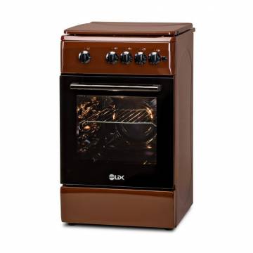 Aragaz LDK 5060 A BR RMV NG, Gaz, 4 Arzatoare, Aprindere electrica, Siguranta, Capac metalic, NG, Maro