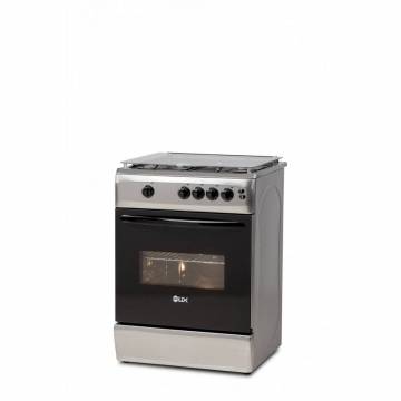 Aragaz LDK 6060 GRAI IX, 4 Arzatoare, Capac sticla, Grill, Rotisor, Aprindere electrica, Iluminare, 60x60 cm, 3 Ani garantie, NG, Inox