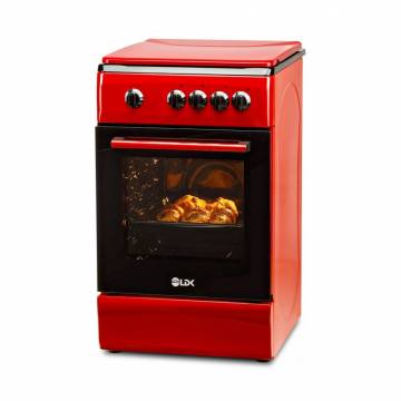 Aragaz LDK 5060 Red FR RMV NG, Gaz, 4 Arzatoare, Siguranta, Capac metalic, Rosu