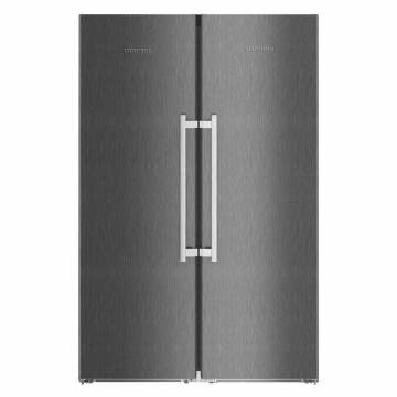 Side by side Liebherr SBSbs 8683, 629 L, No Frost, BioFresh, Display electronic, SuperCool, Functie vacanta, IceMaker, Alarma usa, H 185 cm, A+++, BlackSteel