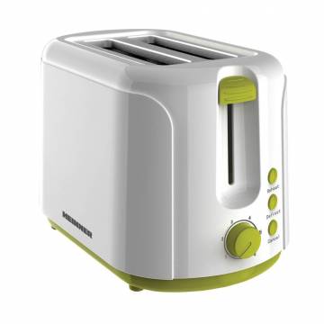 Prajitor de paine Heinner TP-750GR, 750 W, 2 felii, Alb/Verde