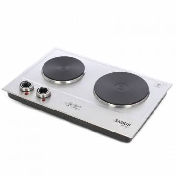 Plita electrica Samus PX102, 2 arzatoare, Control mecanic, Putere 2500 W, Inox