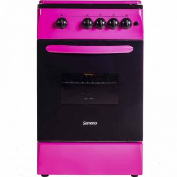 Aragaz Serreno SER 5602P/G1, Gaz, 4 zone de gatit, Aprindere electrica plita, Siguranta plita/Cuptor, 50 cm, Roz