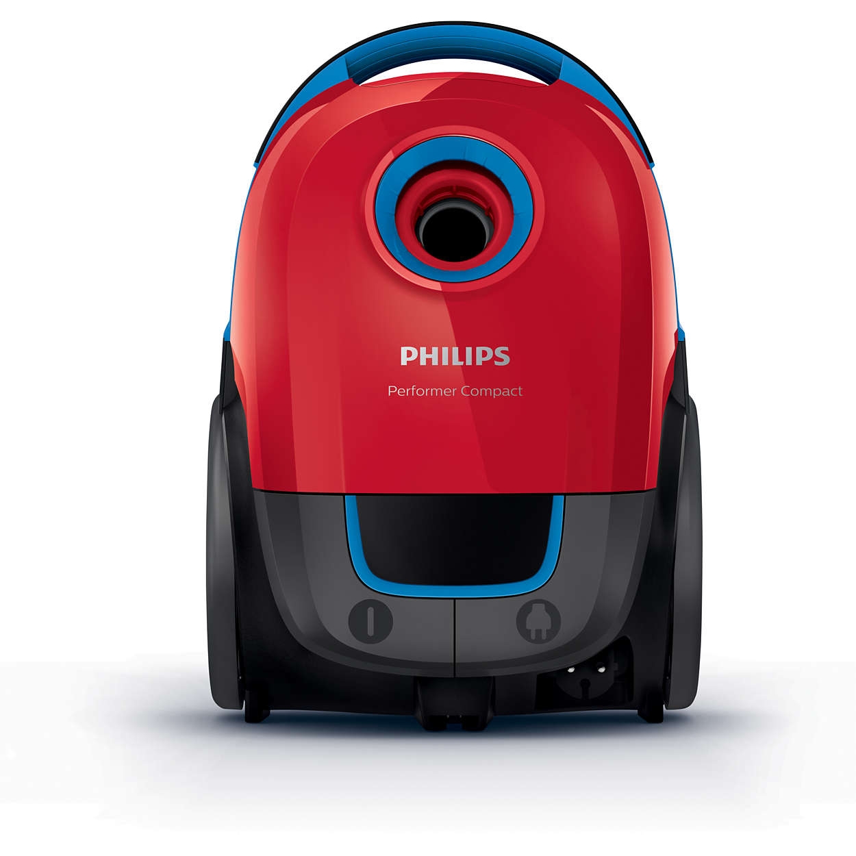Aspirator cu sac Philips Peformer Compact FC8373/09, 3 l, Tub telescopic, 750 W, Rosu/Albastru