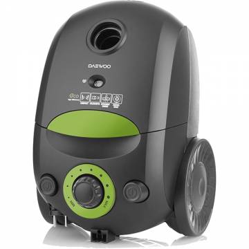 Aspirator cu sac Daewoo RC-L384GB, 700W, 2.5l, Tub telescopic, Negru/Verde