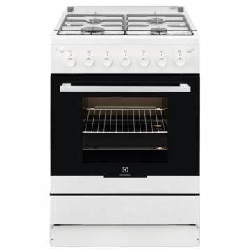 Aragaz Electrolux EKG61182OW, 4 arzatoare, Aprindere electrica plita/cuptor, Grill, Rotisor, 60 cm, Alb