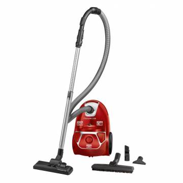 Aspirator cu sac Rowenta Compact Power parquet RO3953EA, Tub telescopic din metal, Sac Hygiene+, Rosu