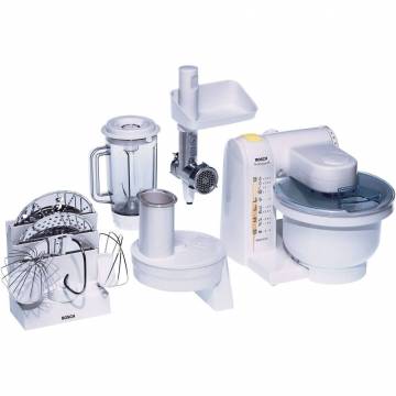 Robot de bucatarie Bosch MUM4655EU, 550 W, bol 3.9 l, blender 1 l, masina de tocat, 4 viteze, Alb
