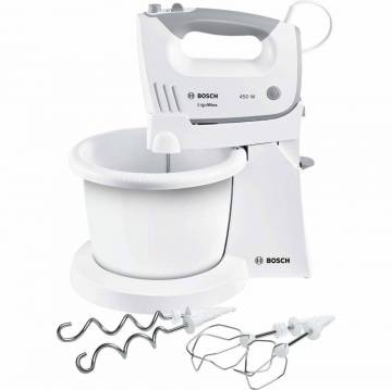 Mixer cu bol Bosch MFQ36460, 450 W, 5 Viteze + Turbo, Alb