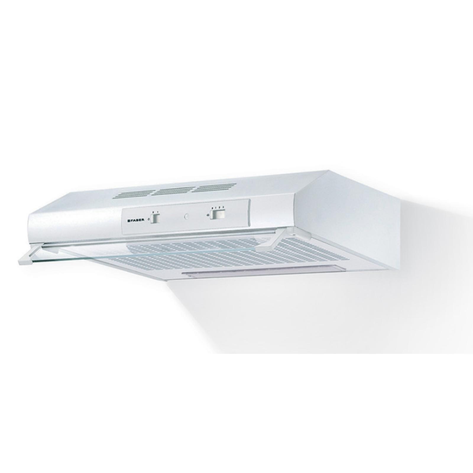 Hota traditionala Faber 741 BASE W A60 FB EXP, 60 cm, 235 m3h, 69 dB, filtru sintetic, Iluminare LED, control slide, 3 trepte, Alb