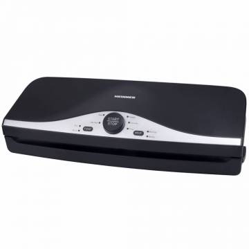 Aparat de vidat si sigilat Heinner HAV-130BKSL, vidare umeda/uscata, vidare caserole, vidare muraturi, sigilare dubla, rola pungi 3m, 12l/min, Negru/Argintiu