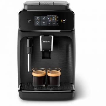 Espressor automat Philips EP1220/00, 15 bar, 2 bauturi, 12 setari de macinare, Afisaj tactil, Rezervor 1.8 l, Setare Eco, Sistem classic de spumare a laptelui, Negru