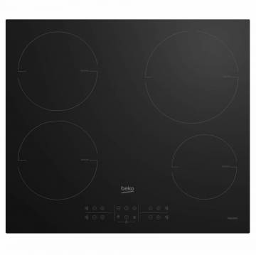 Plita incorporabila Beko HII64200MT, Inductie, 4 zone de gatit, Booster, Direct Acces, Stop & Go, 60 cm, Sticla neagra