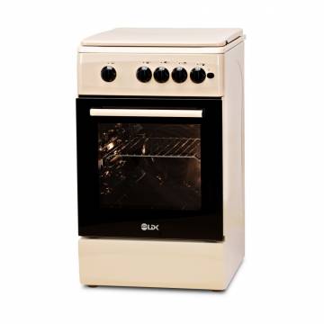 Aragaz LDK 5060 A Crem RMV LPG, Gaz, 4 Arzatoare, Aprindere electrica, Siguranta, Capac metalic, Crem