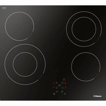 Plita incorporabila Hansa BHC66506, Vitroceramica, 4 zone de gatit, Touch Control, Timer, Negru