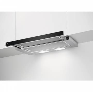 Hota telescopica Electrolux LFP316AB, 370 m3/h (capacitate maxima extractie), 3 viteze, 1 motor, Filtru metalic, 60 cm, Negru mat