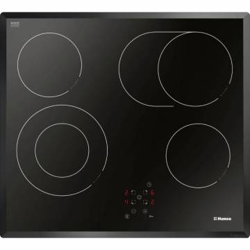 Plita incorporabila Hansa BHCI66706, Vitroceramica, 4 zone de gatit, Touch Control, Timer, 60 cm, Negru
