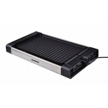 Gratar electric Heinner HEG-F1800, 1800 W, placa detasabila cu invelis anti-adeziv, placa 41 x 26 cm, Negru/Inox