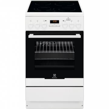 Aragaz Electrolux EKC54950OW, Electric, Plita vitroceramica cu 4 zone de gatit, Cuptor electric, Grill, Timer cu display electronic, 50 cm, Alb