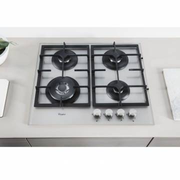 Plita incorporabila Whirlpool GOA 6425 WH, Cristal, 4 Arzatoare, 60 cm, Alb