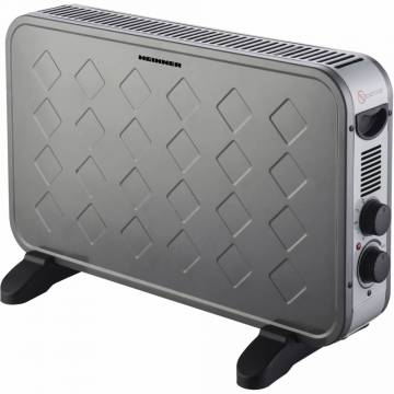 Convector electric Heinner HCVH-Y2000TSL, 2000 W, termostat reglabil, ventilator Turbo, protectie supraincalzire, gri