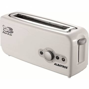 Prajitor paine Albatros Express, 2 felii, Design lung si ingust, 750 W, Alb