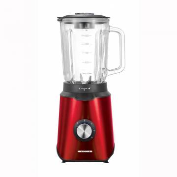 Blender de masa Heinner HBL-1000RED, 1000W, bol sticla 1.5L, 3 viteze+Pulse, 6 lame detasabile din inox, inox, rosu