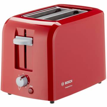 Prajitor de paine Bosch TAT3A014, 980 W, 2 felii, Rosu