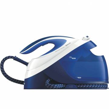 Statie de calcat Philips PerfectCare Performer GC8731/20, OptimalTemp, Talpa SteamGlide, 2400 W, 1.8 l, 390 g/min, Detartrare automata, Soft Grip, Albastru