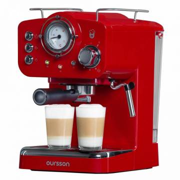 Espresor Oursson EM1500/RD, 900 W, 15 bar, 1.25 L, Rosu